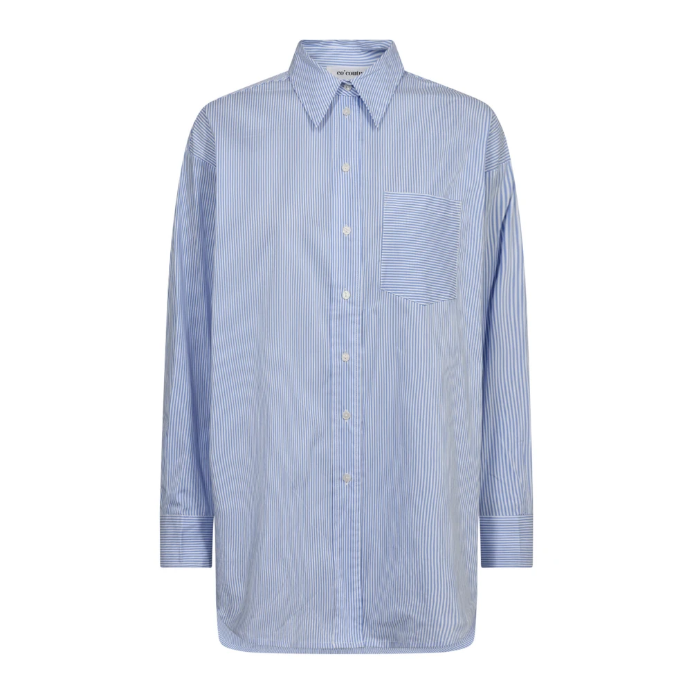 Co'Couture Oversized Shirt Blouse Lichtblauw Blue Dames