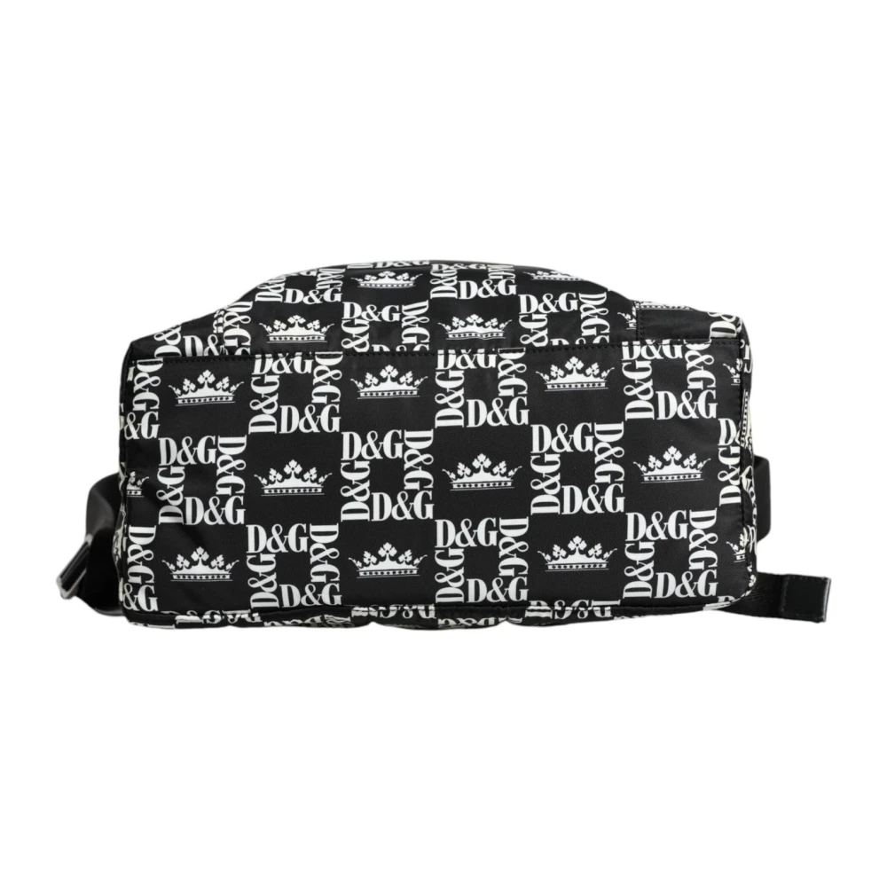 Dolce & Gabbana Nylon rugzak met leren accenten Black Heren