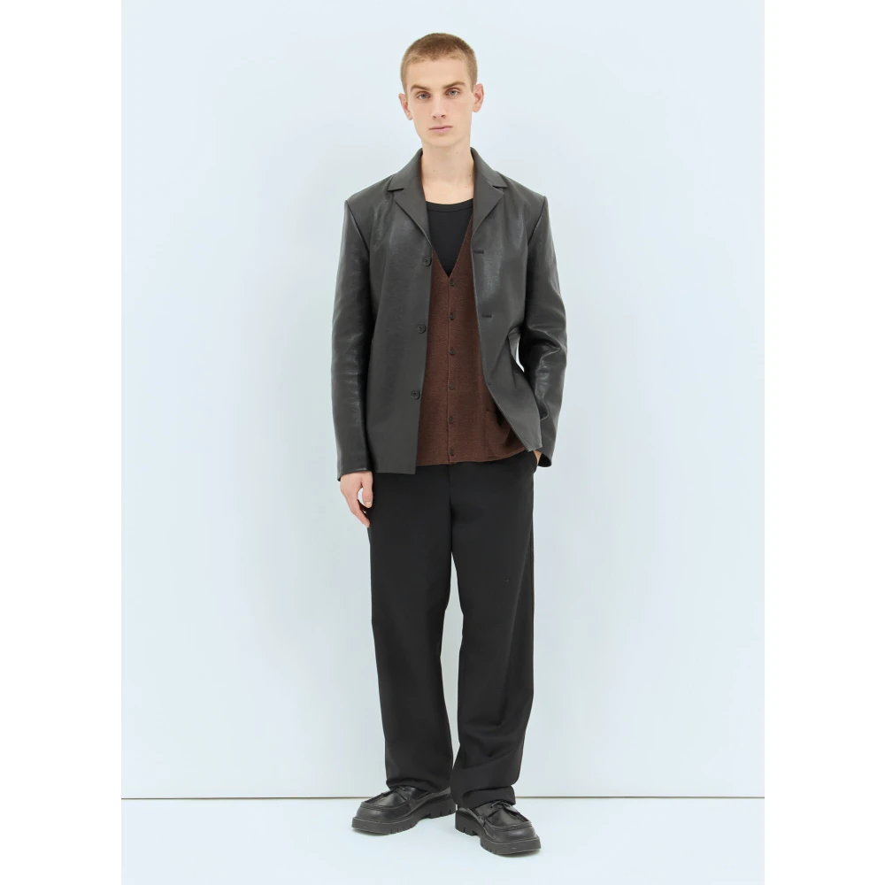 The Row Linnen Zijde Blend Gebreid Vest Brown Heren