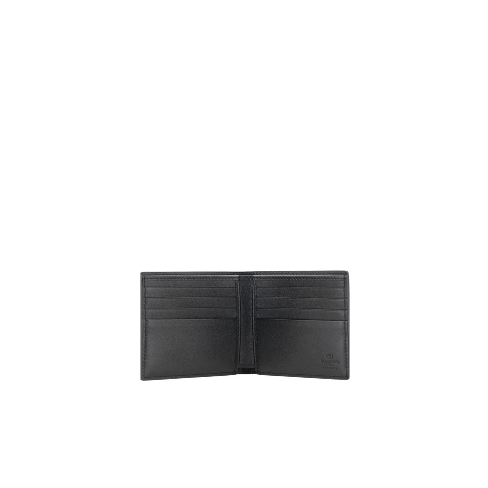 Valentino Garavani Stijlvolle leren portemonnee met logo Black Heren