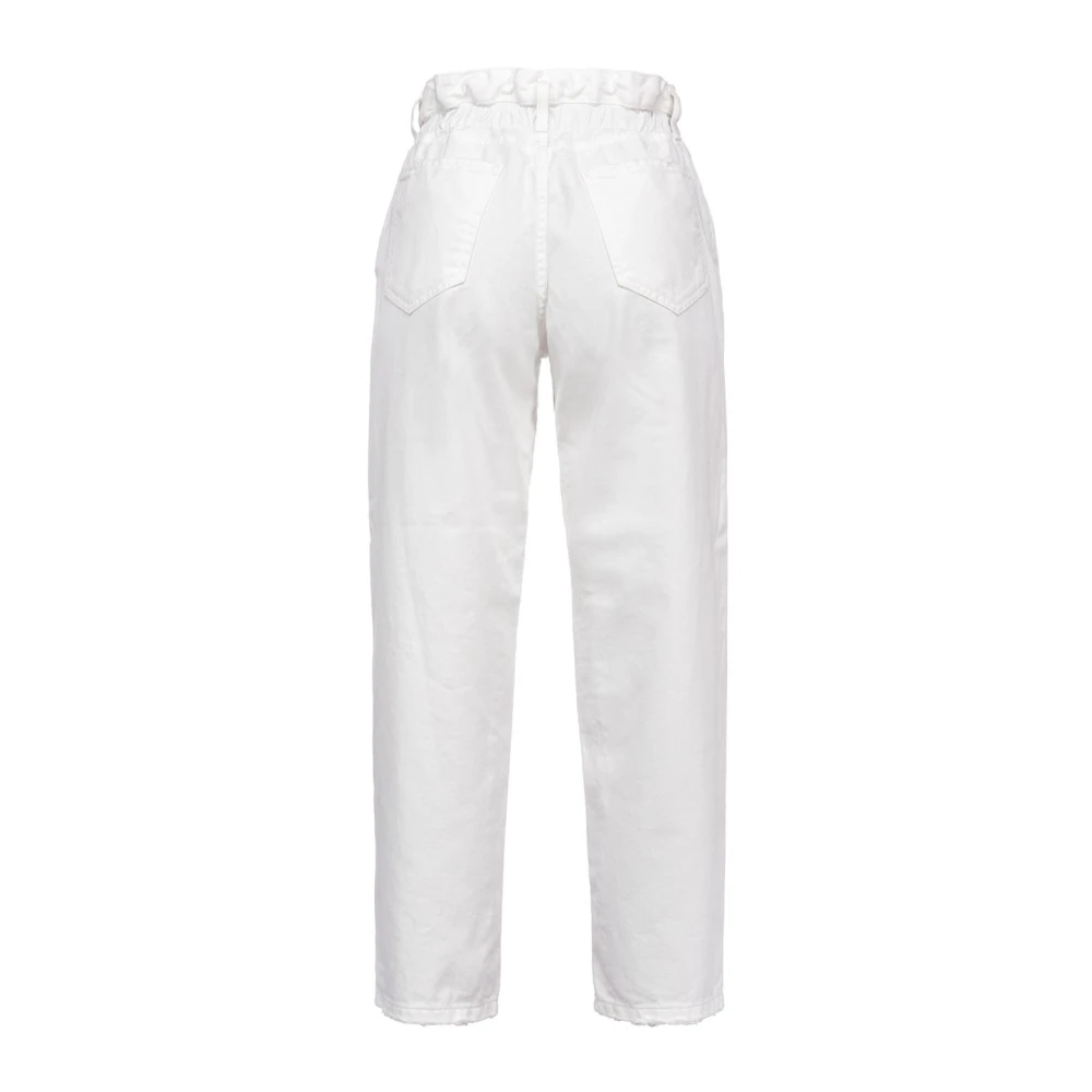 pinko Flexi Maddie Mom-Fit Jeans met elastische taille White Dames