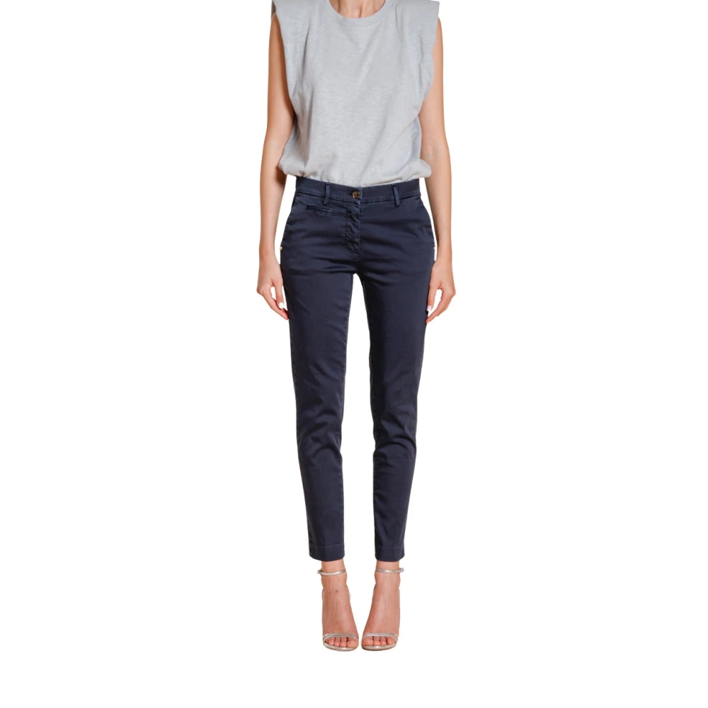 Mason's Femme Bleu - Pantalon Chino Slim New York - Pantalons - Taille: 36 Fr