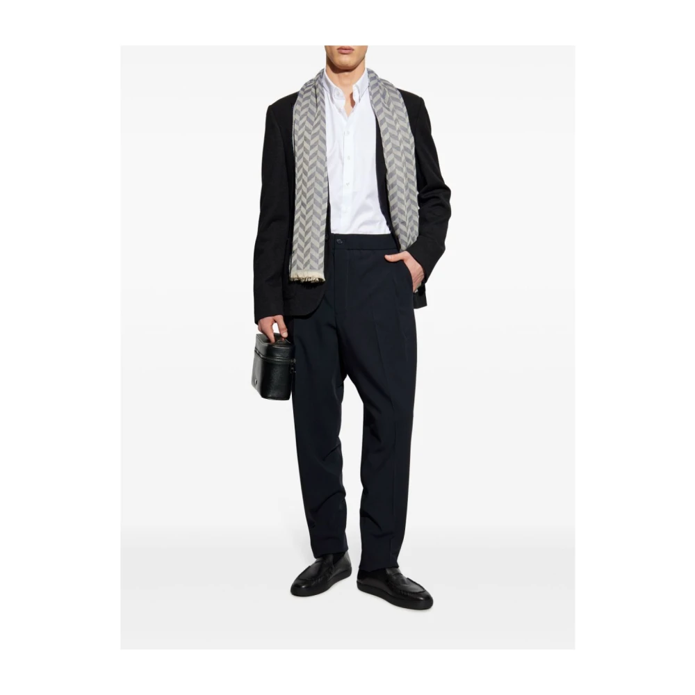 Giorgio Armani Blauwe Broek met Elastische Tailleband Achteraan Blue Heren
