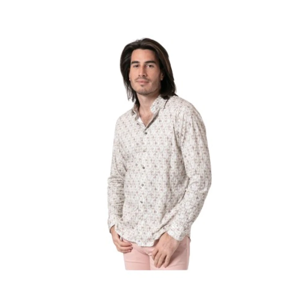 Desoto Homme Rose Chemises, Taille: M Chemise Blanche À Motifs S Et Verts