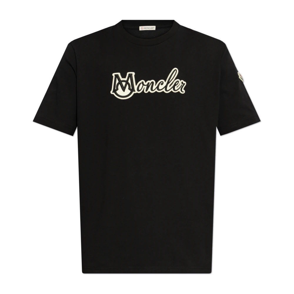 Moncler T-shirt met logo Black Heren