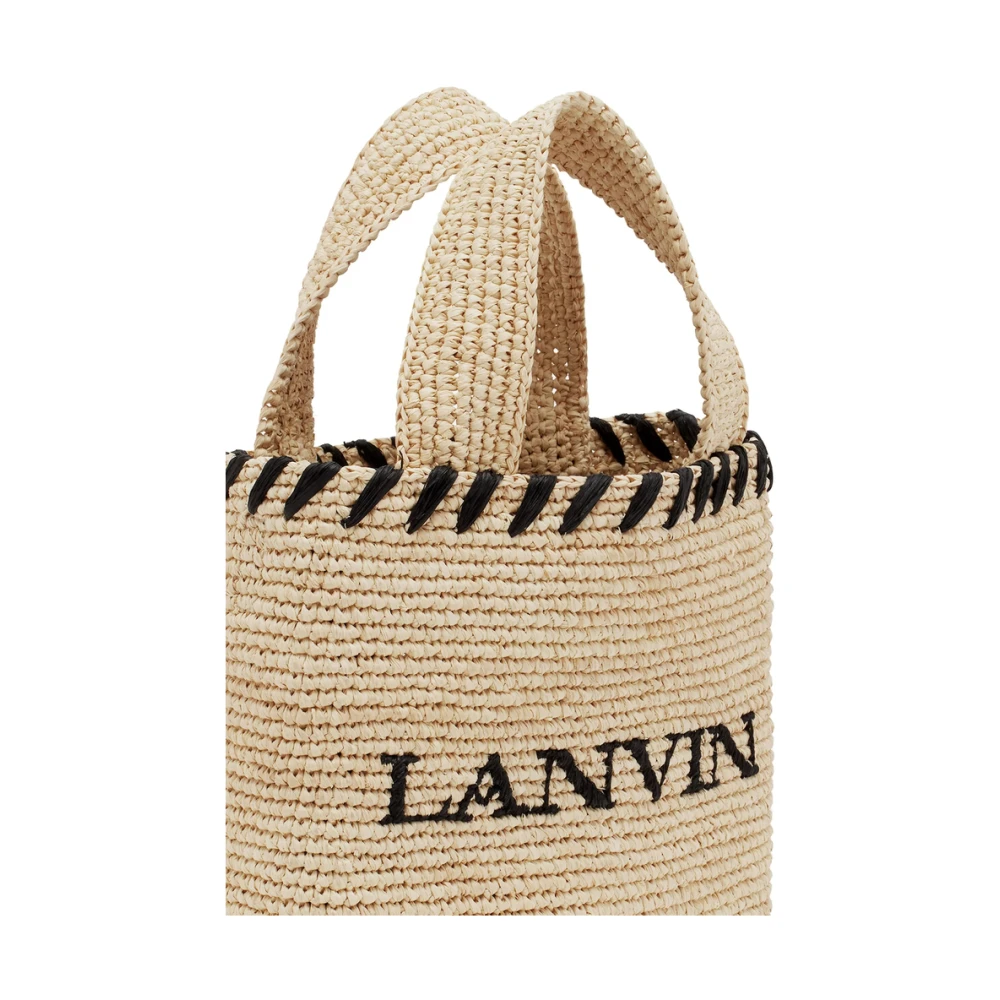 Lanvin Beige Schoudertas met Whipstitch-afwerking Beige Dames