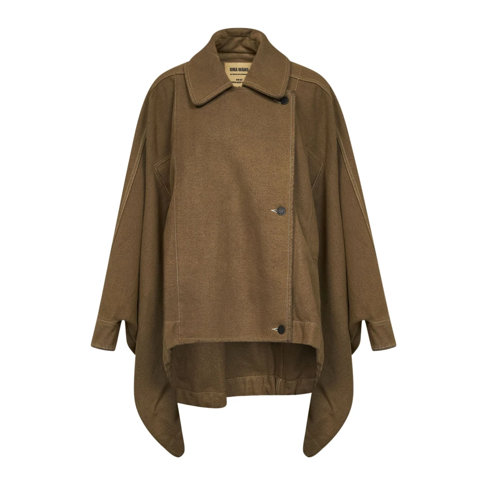 Uma Wang Uw6030 Cape - Female - Ponchos - Brown - S - Jackets