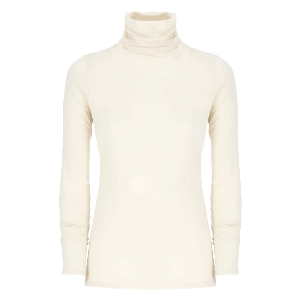 Antonelli Firenze Ivoor Hoge Hals Trui Lange Mouwen Beige Dames
