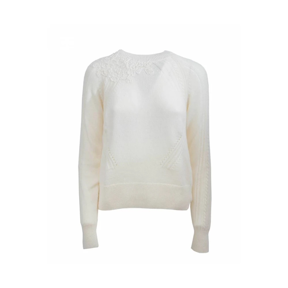 Ermanno Scervino Långärmad Crewneck Tröja Beige, Dam