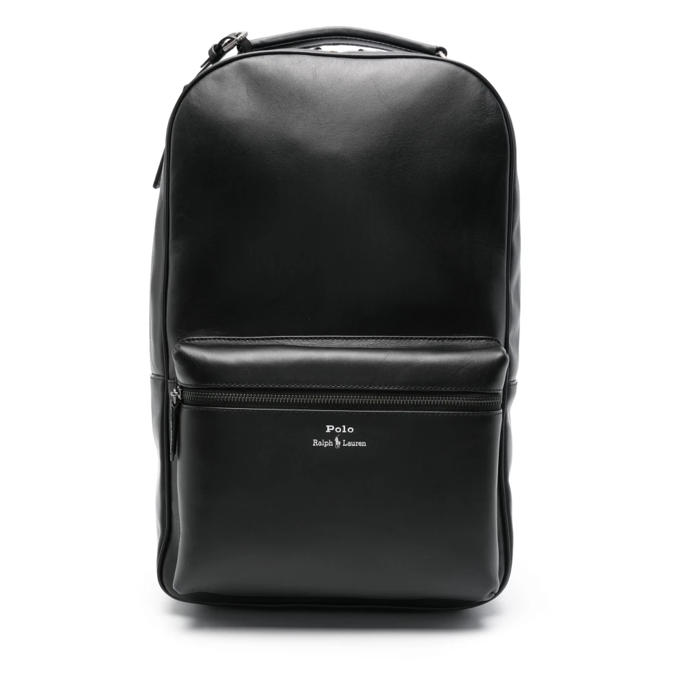 Polo Ralph Lauren Casual Zwarte Leren Rugzak Black Heren