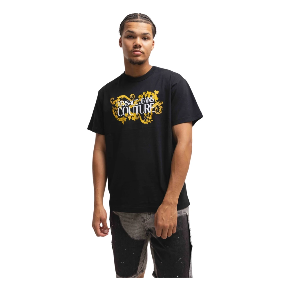 Versace Jeans Couture Barok T-shirt Zwart Goud Heren Black Heren