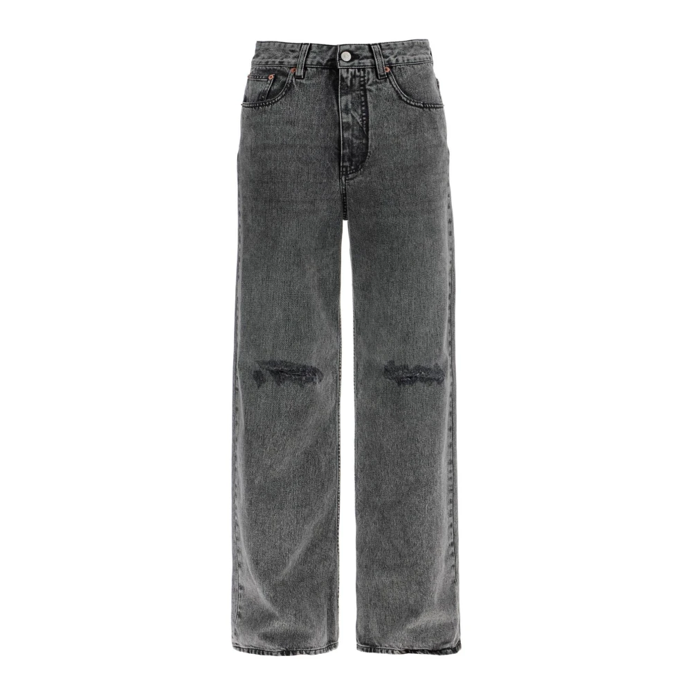 MM6 Maison Margiela Hoge Taille Wijde Pijp Jeans Gray Dames
