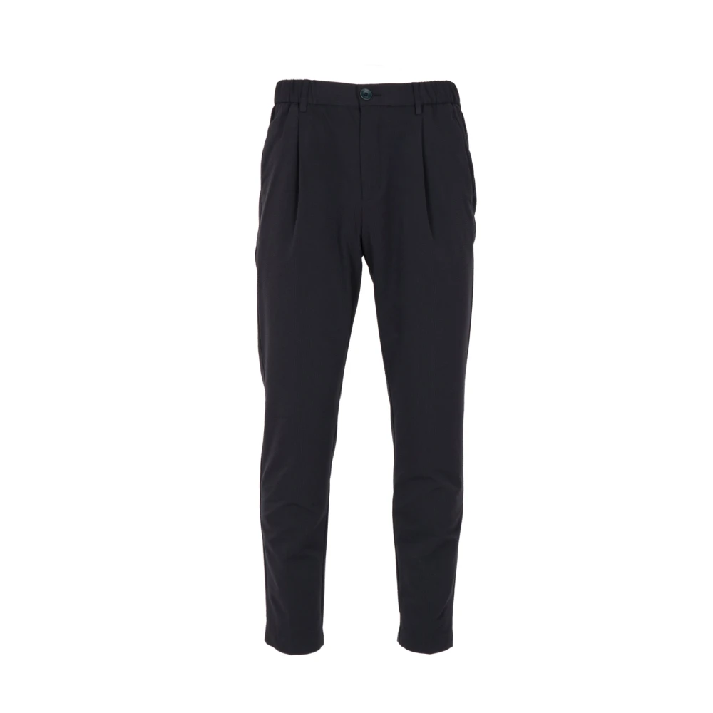 Herno Uomo Blu - Pantaloni Dritti In Seersucker - Trousers - L