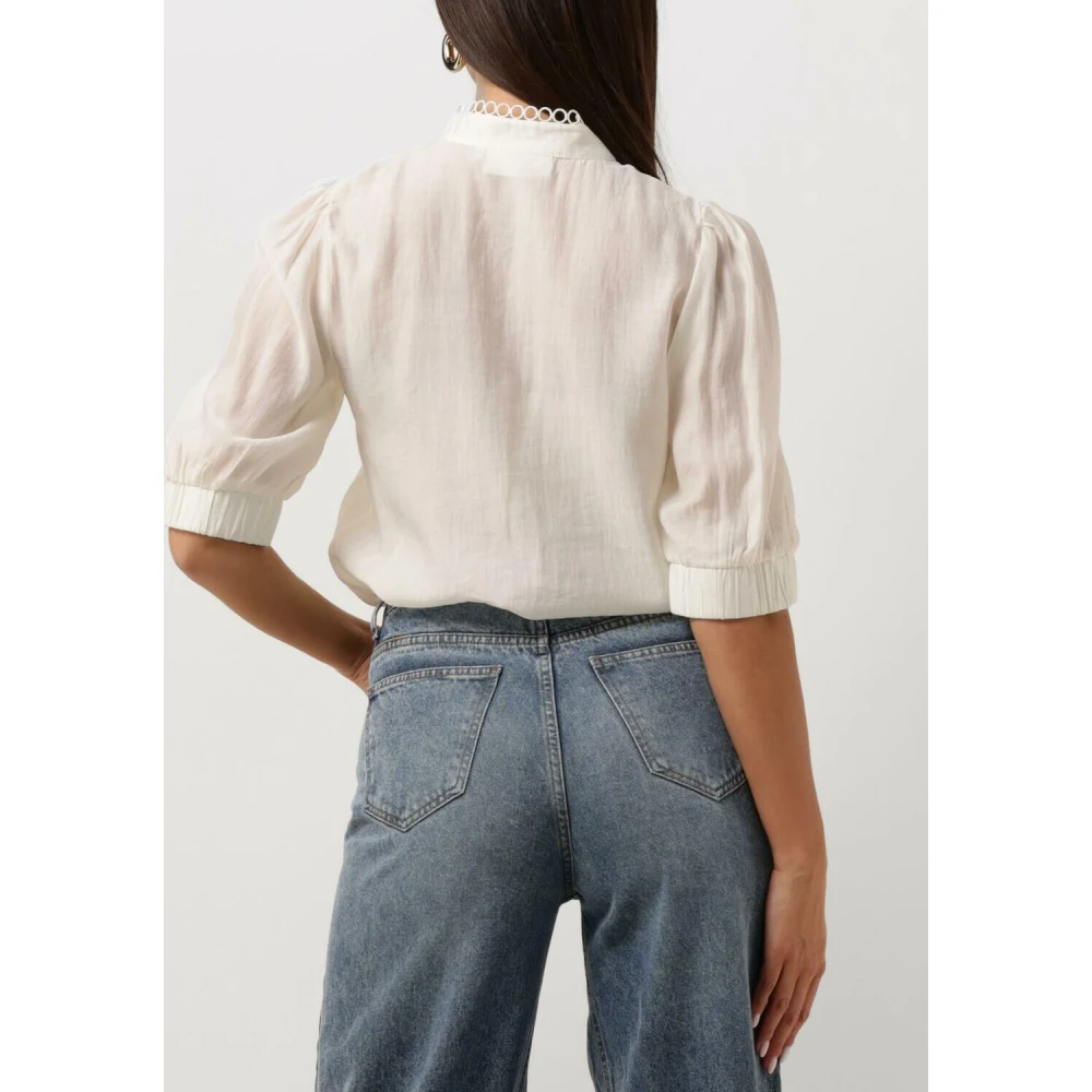 Copenhagen Muse Witte Lyocell Blouse Trendy Stijl White Dames