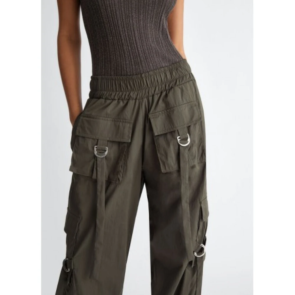 Liu Jo Cargo Joggingbroek Nylon Lage Taille Green Dames