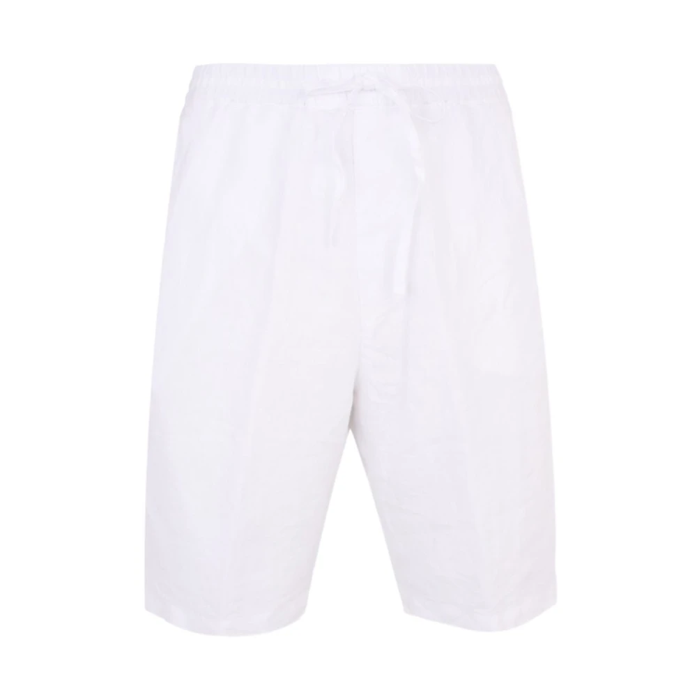 120% Lino White Drawstring Bermuda Shorts - Male - Casual Shorts - Xl - Shorts