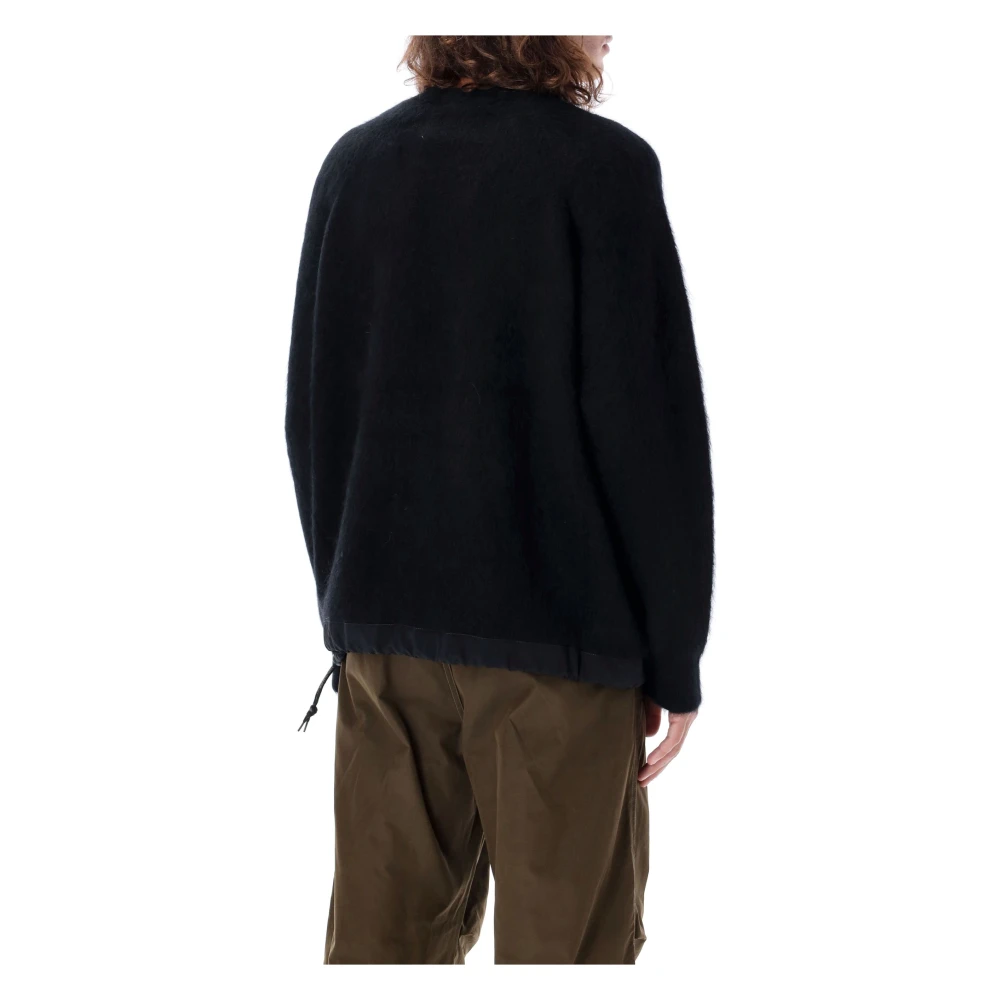 And Wander Zwarte Gebreide Trui Sweater Aw24 Black Heren