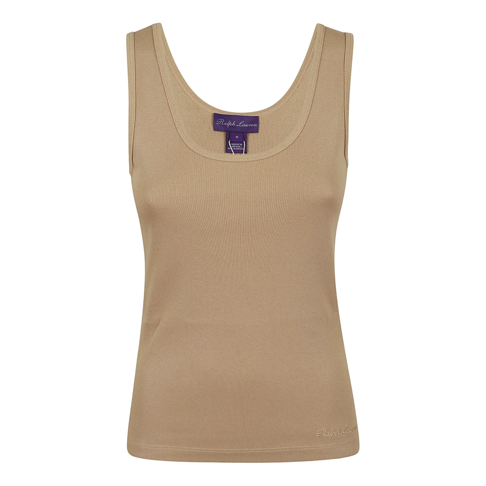 Ralph Lauren RIB Tank-Sleeveless-Tank Beige Dames