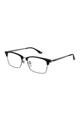 black-titanium-optical-frames-browline-style