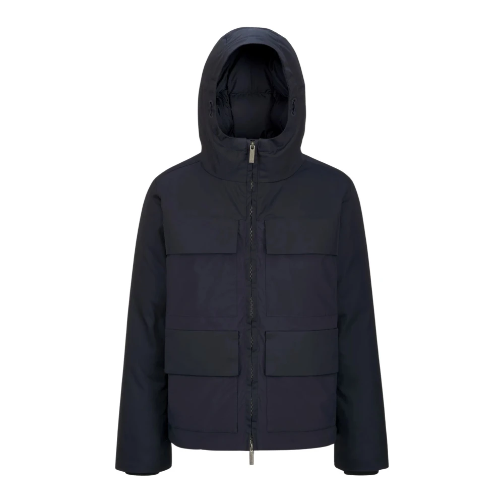 K-way Heren Twill Stof Korte Jas Blue Heren