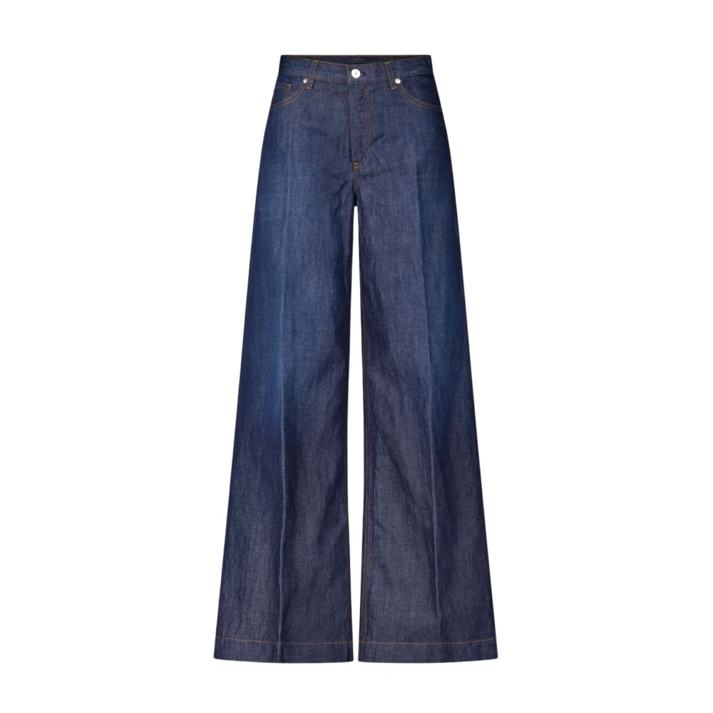 Nine In The Morning Flared Leg Wide Jeans Nadia Blue Dames