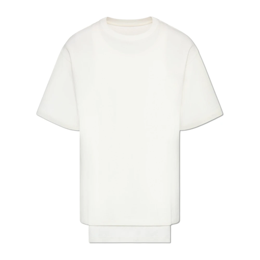 Maison Margiela Mannelijk Wit Tops Heren, S, Katoen, T-Shirt Met Dubbele Laag