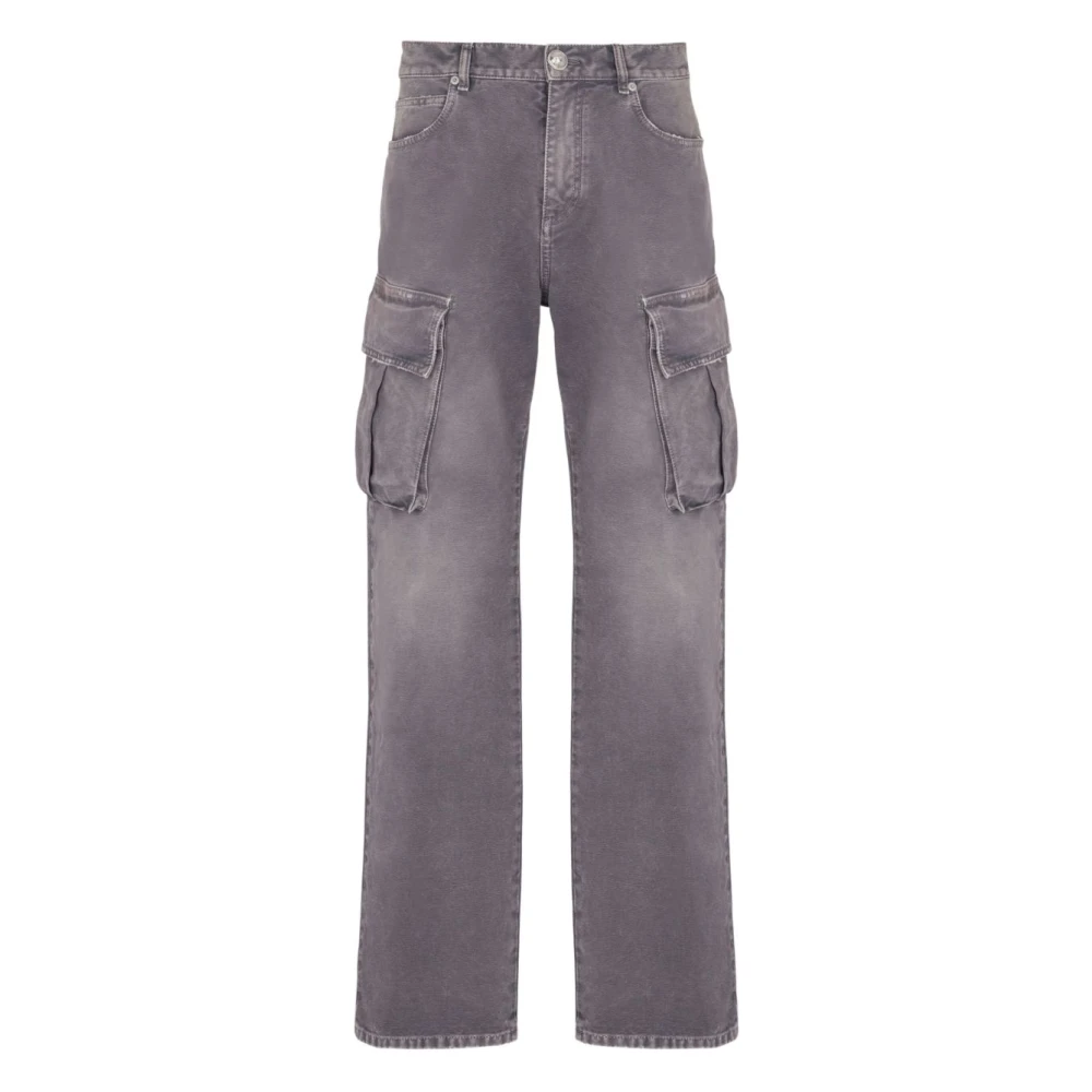Balmain Gray Cargo Style Grey Trousers - Male - Straight Fit Jeans - W34 - Jeans