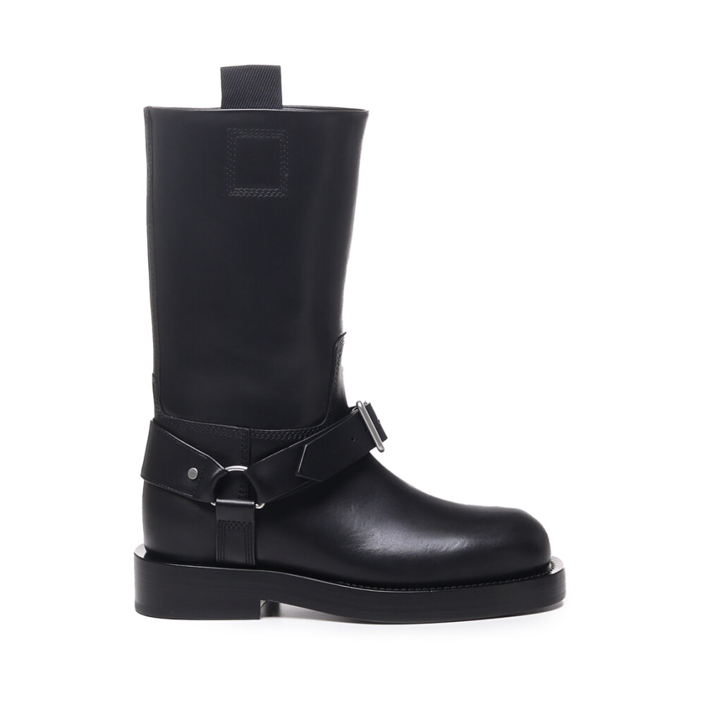 Black Equestrian Boots with Buckle Burberry Men s Fashion Miinto