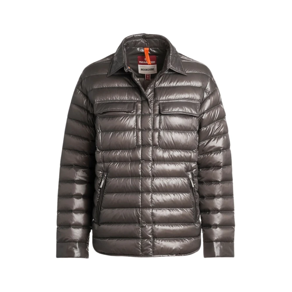 Parajumpers Women's Gray Down Jackets, L, Petronel Down Overshirt