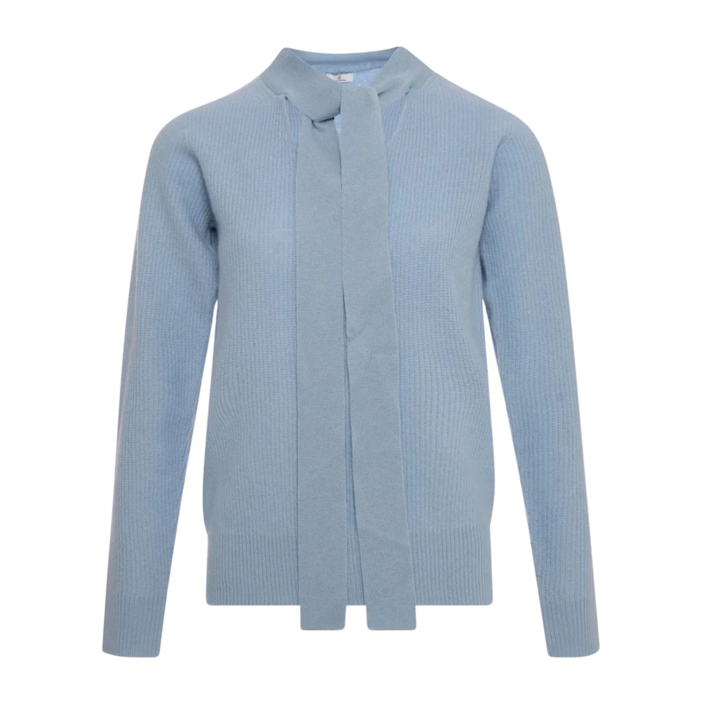 Fracomina Donna Blu - Maglia Girocollo Con Cintura - Knitwear - Xl