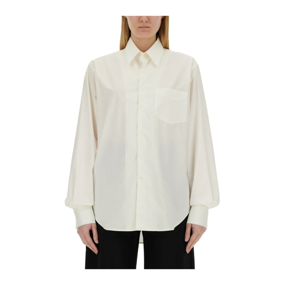Mm6 Maison Margiela Women's White Oversized Poplin Shirt