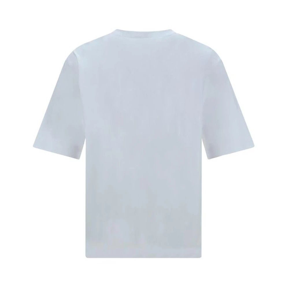Dsquared2 Geribbelde Crew Neck Katoenen T-Shirt met Zak White Heren