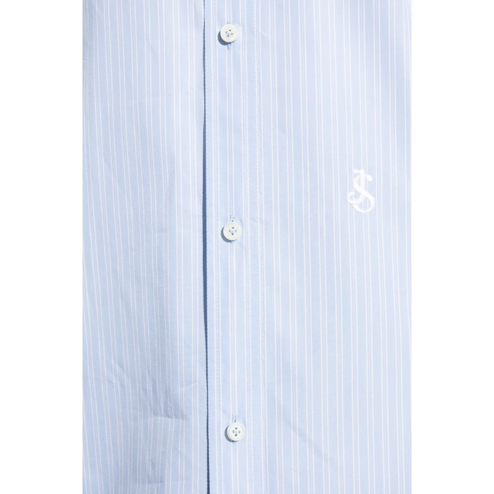 Jil Sander Katoenen shirt met logo Blue Heren