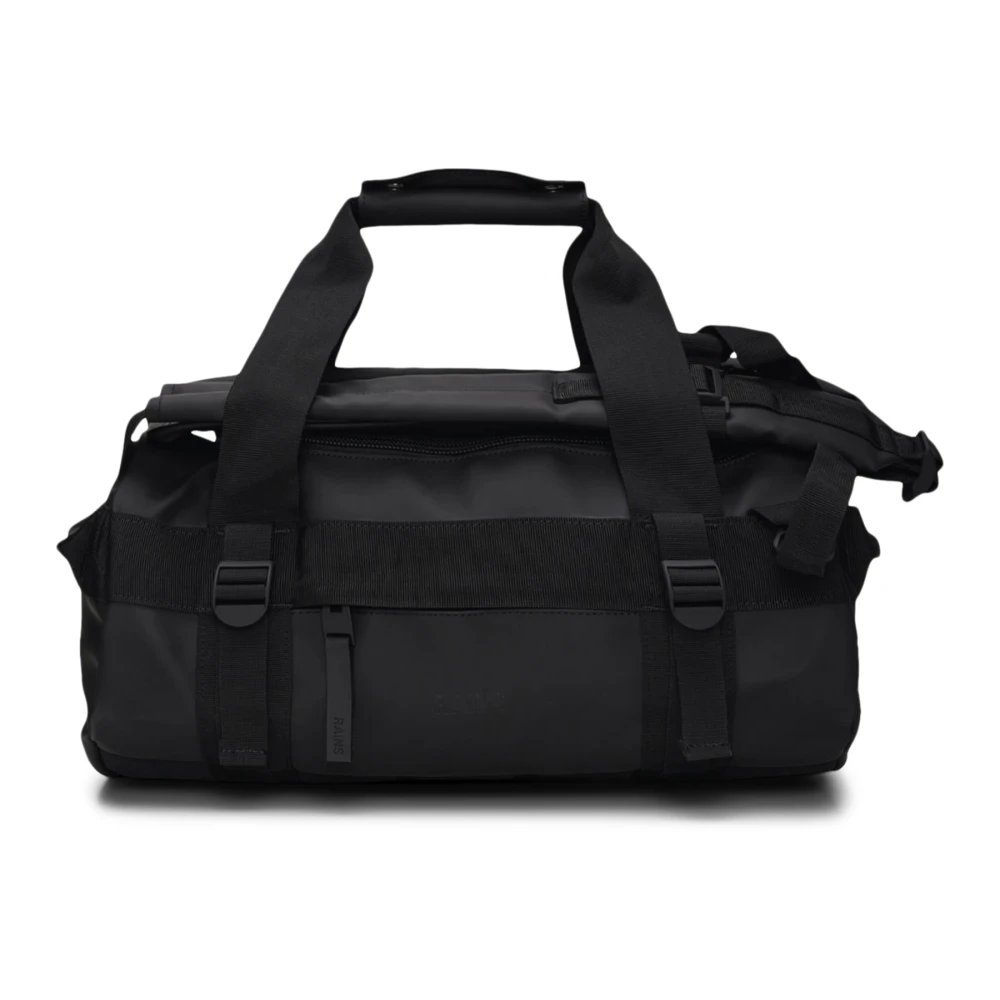 Rains Unisex Black Stylish Texel Duffel Bag Mini W3 - Weekend Bags - One Size - Bags