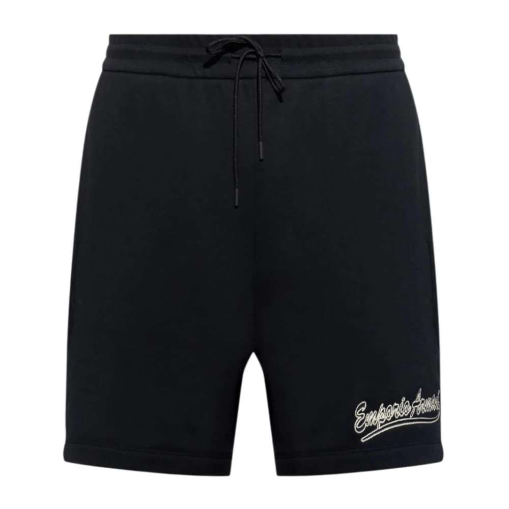 Emporio Armani Mannelijk Zwart Korte Broeken Heren, M, Sweatshorts