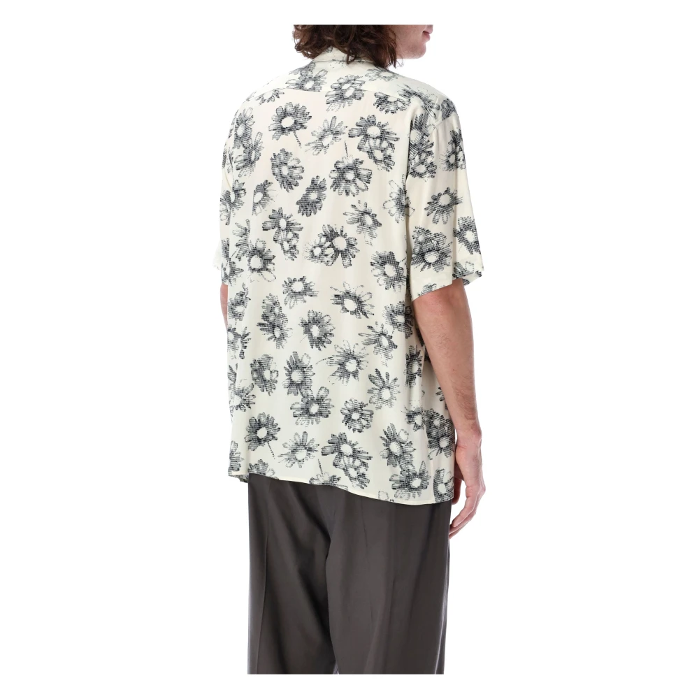 Magliano Pixel Flower Shirt Wit Korte Mouw Multicolor Heren