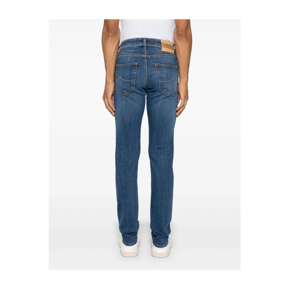 Jacob Cohën Blauwe Denim Jeans met Sjaal Detail Blue Heren