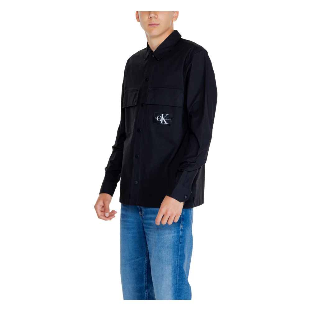 Calvin Klein Jeans Cargo Overshirt Herfst Winter Collectie Black Heren