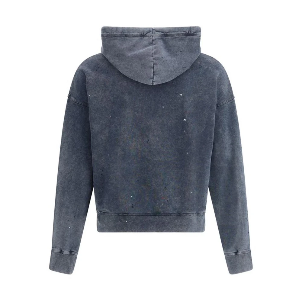 Dsquared2 Vintage Hoodie met Maxi Front Print Blue Heren