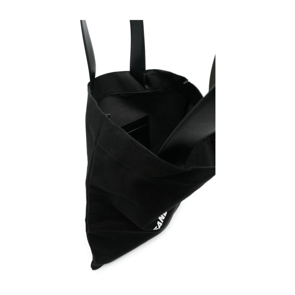 Jil Sander Zwarte katoenen en linnen tote tas Black Unisex