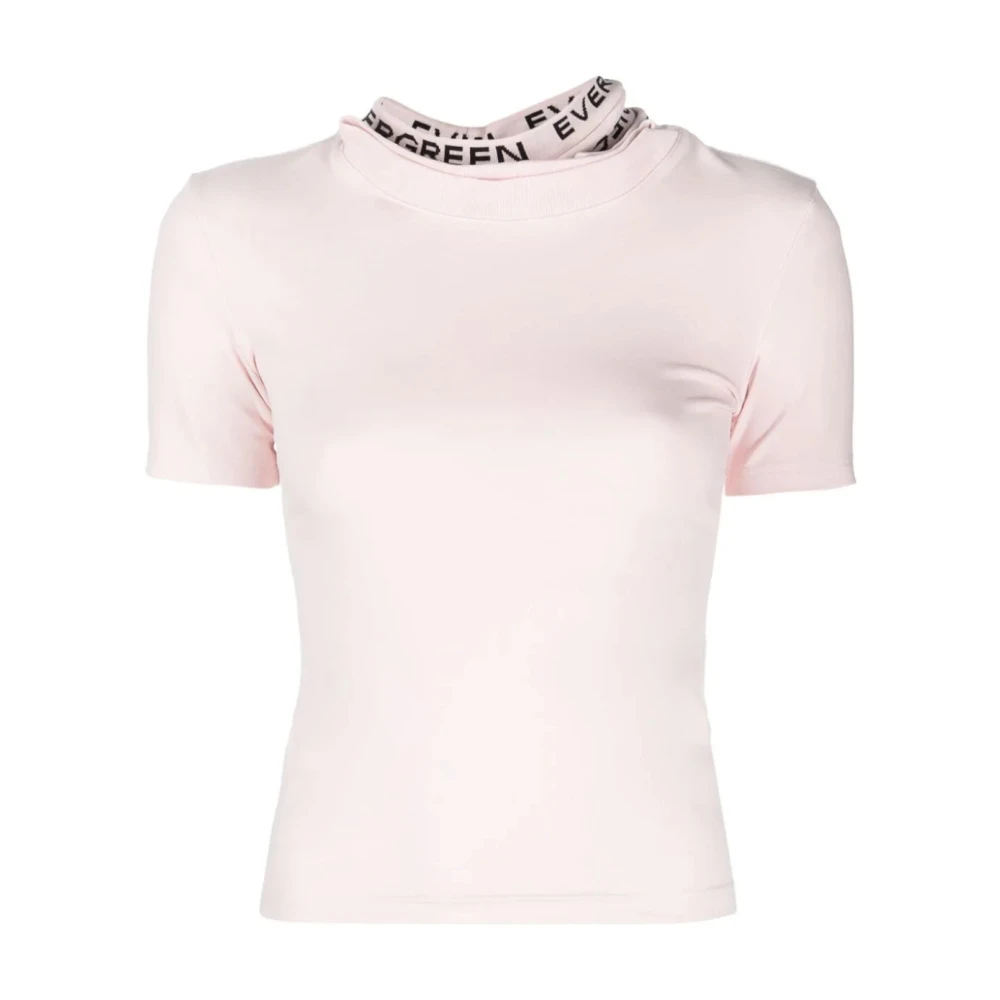 Y Project Logo Jacquard Triple Kraag T-Shirt Pink Dames