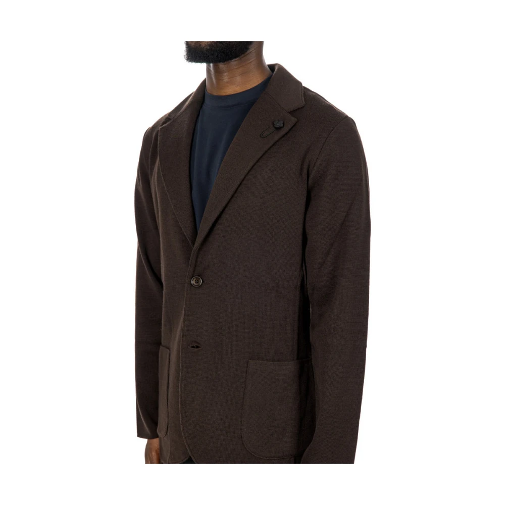 Lardini Gebreid colbert Made in Italy Brown Heren