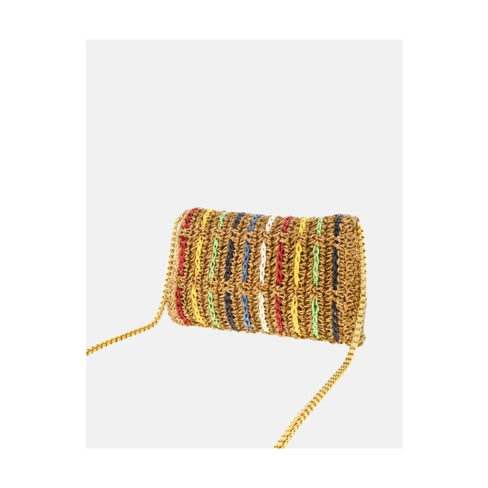 Carolina Herrera Gestreepte Soft Clutch met Gouden Armband Multicolor Dames