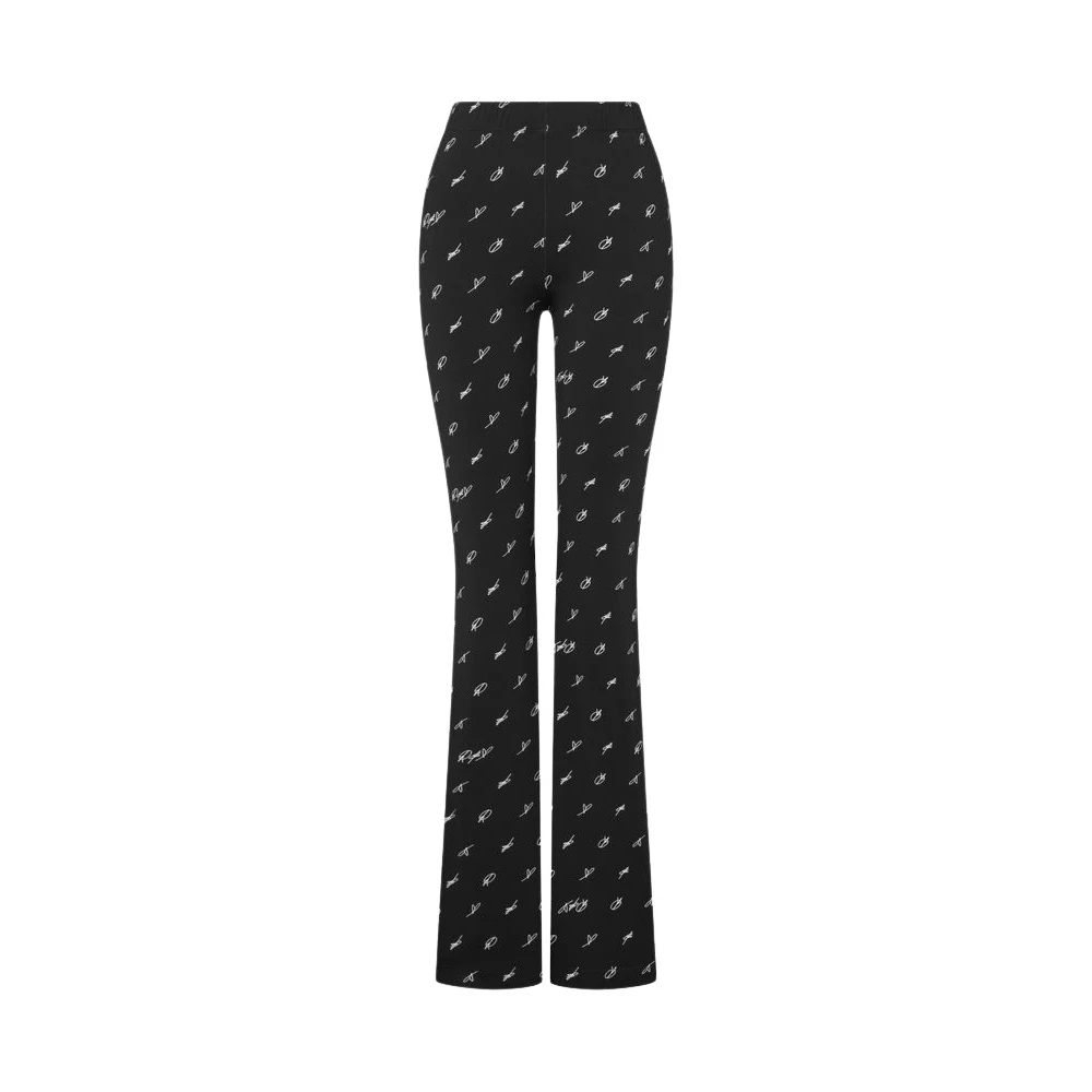Moschino Black Leggings, Female, Xs, Printed Technical Jersey Leggings