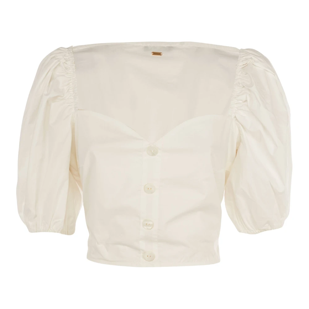 Fracomina Elegante witte zomerblouse White Dames