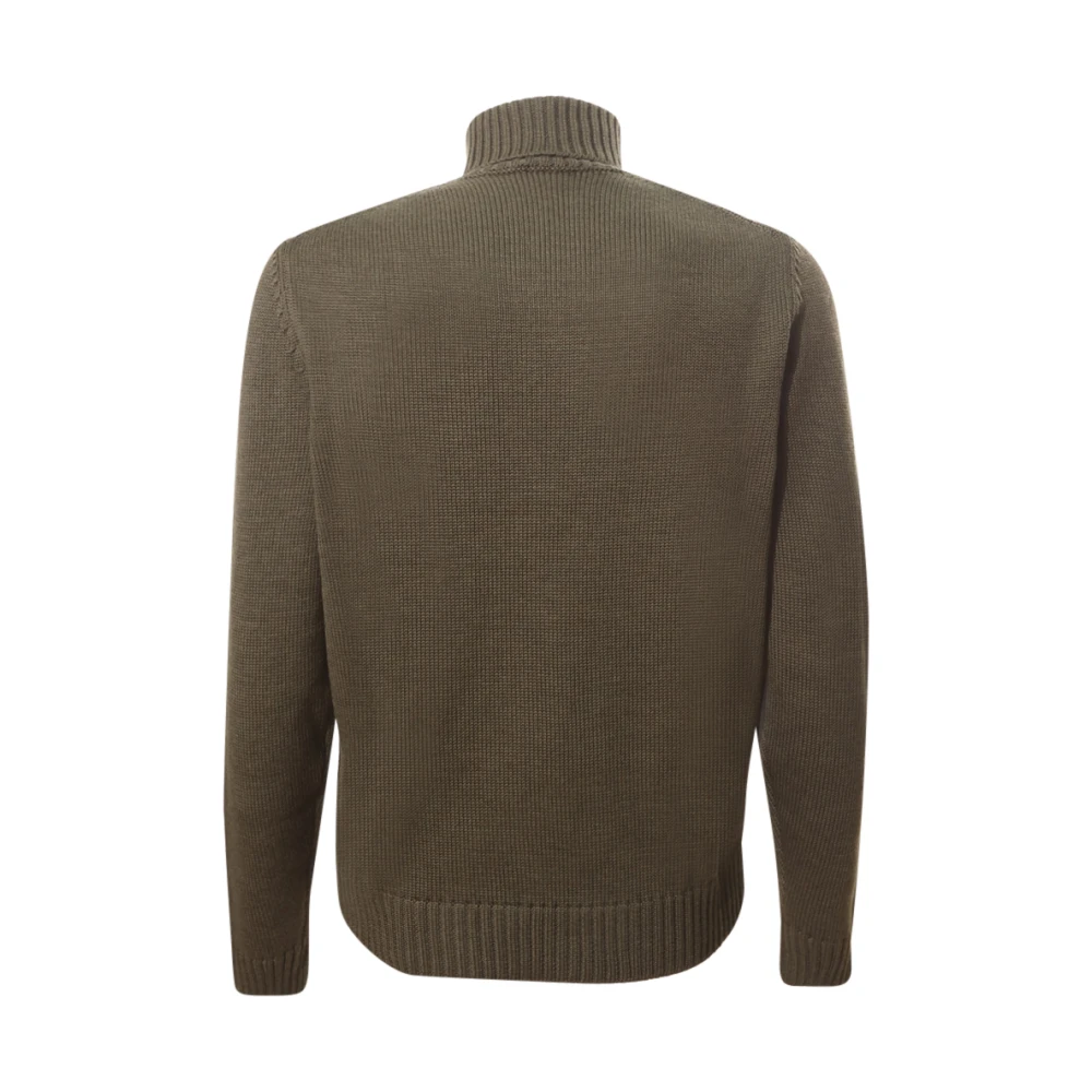 Zanone Groene Merinowol Coltrui Sweater Green Heren