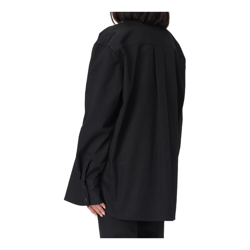 Saint Laurent Zwarte Katoenen Overhemd Elegante Chic Stijl Black Dames