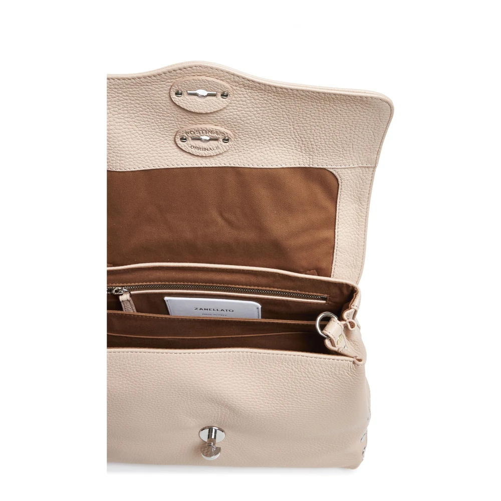 Zanellato Roze Leren Postina Tas Beige Dames