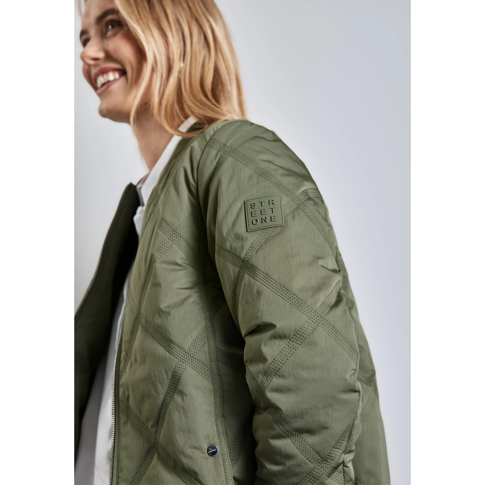 Street One Bomberjack met diamantstiksels Green Dames