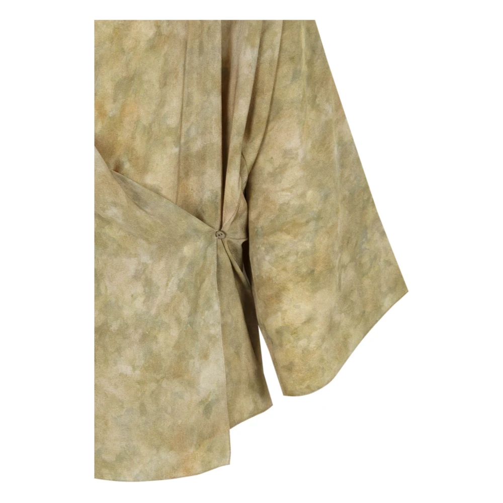 Cortana Zijden Hoop Print Kruisblouse Green Dames